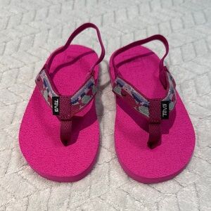 Teva Pink Sandals Vibrant Summer Flip Flops Toddler Size 10